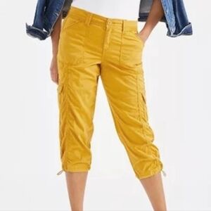 Style&Co Mustard Yellow Cargo Capris Size 12